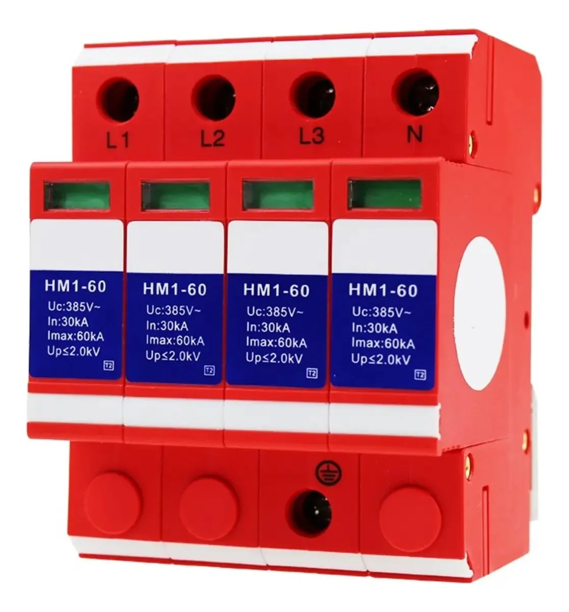 Pára-raios De Fonte De Alimentação De 380 V Pára-raios De 30 A 60 Ka Classe B Protetor Contra Sobretensões De Fonte De Alimentação Trifásica Hm1-60