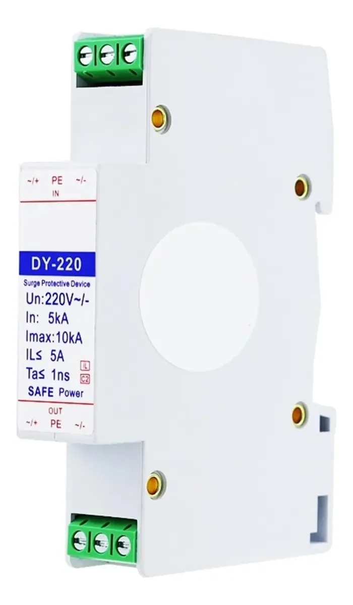 Pára-raios de fonte de alimentação de 220 V CA e CC, proteção contra raios, protetor contra sobretensões de 10 kA DY-220