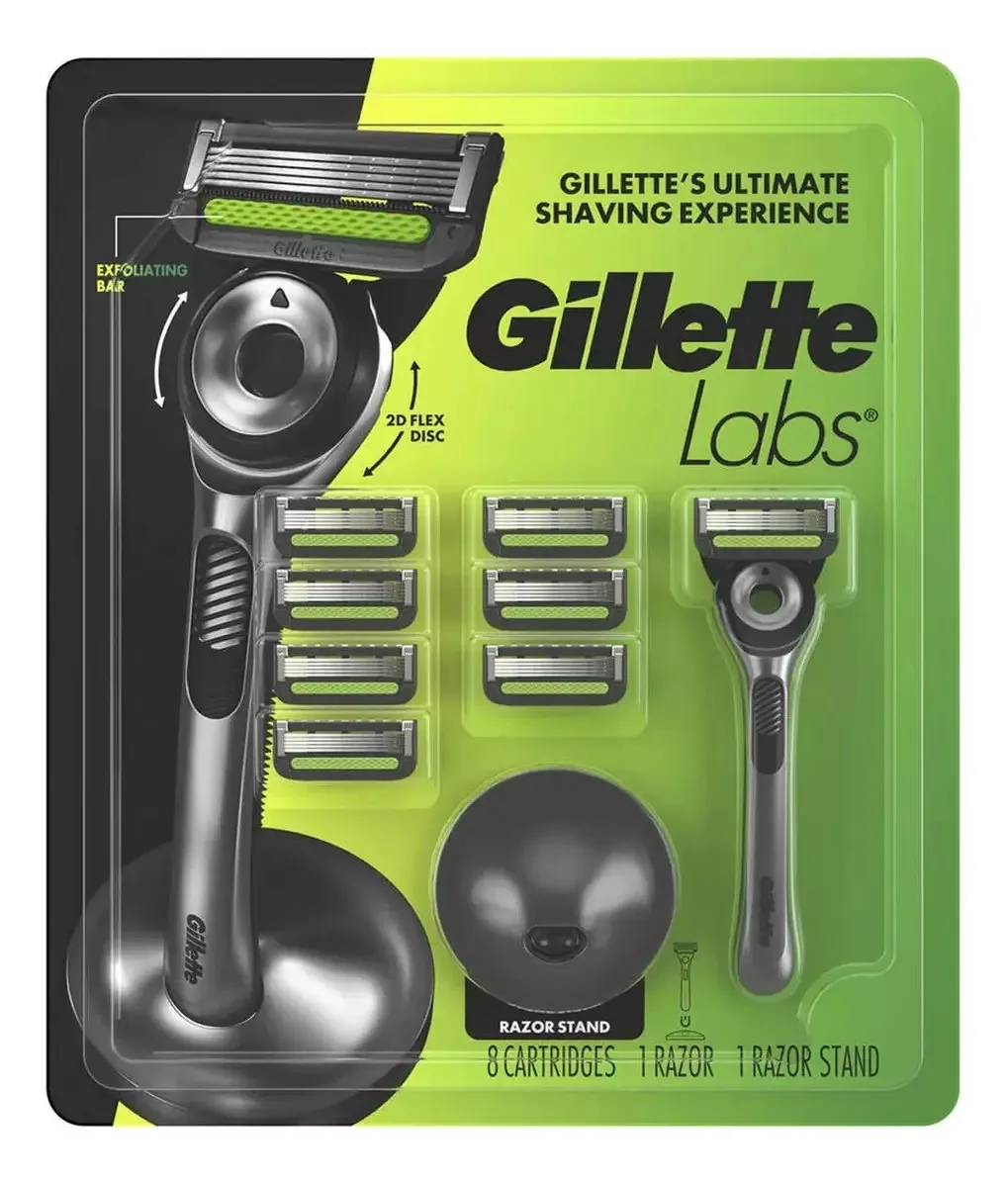 Aparelho Barbear Gillette Labs 8 Laminas E Base Magnética
