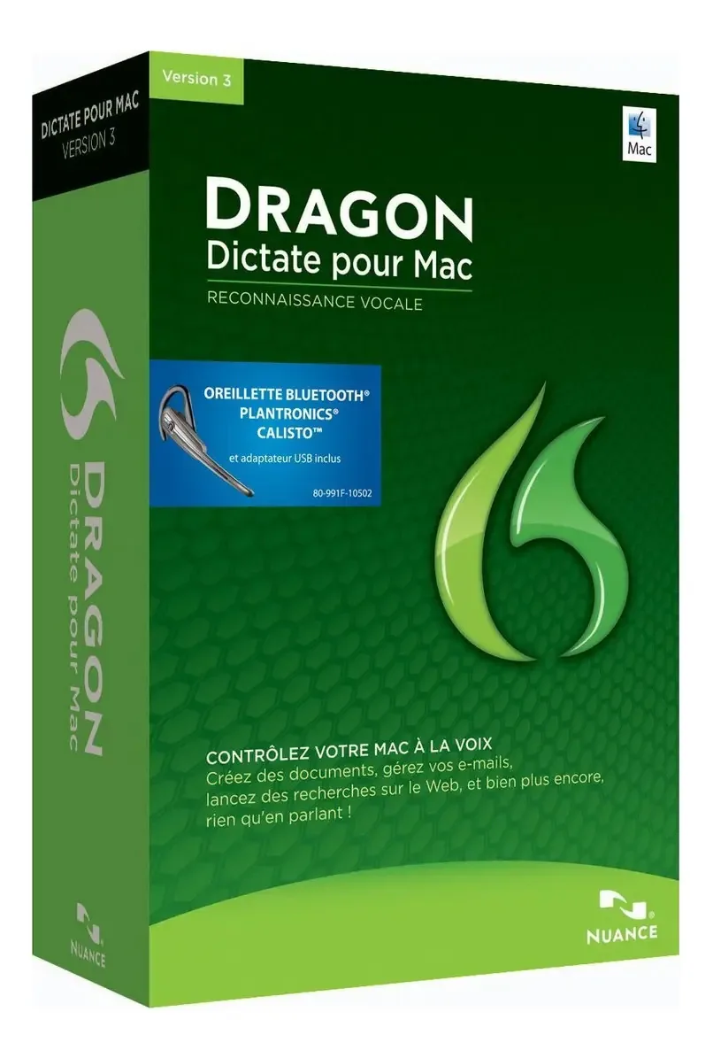 Nuance Dragon Dictate Para Mac 3.0, Sem Fio - Software De Reconhecimento De Voz (wireless Dragon Dictate, 4096 Mb, 2048 Mb, Intel, Eng, Completo)