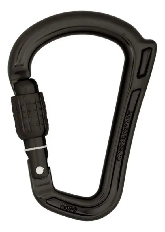 Mosquetão Dmm Rhino Anti-Twist Thread Rapel Mountain Rescue cinza fosco