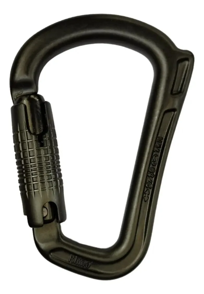 Mosquetão Dmm Rhino Anti-Twist de 3 etapas Rapel Mountain Rescue cinza fosco
