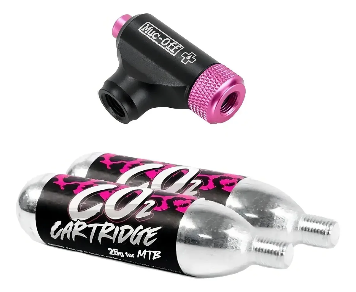 Gatilho Inflador Muc-off Mtb Co2 + 2 Refis Co2 25 Gramas