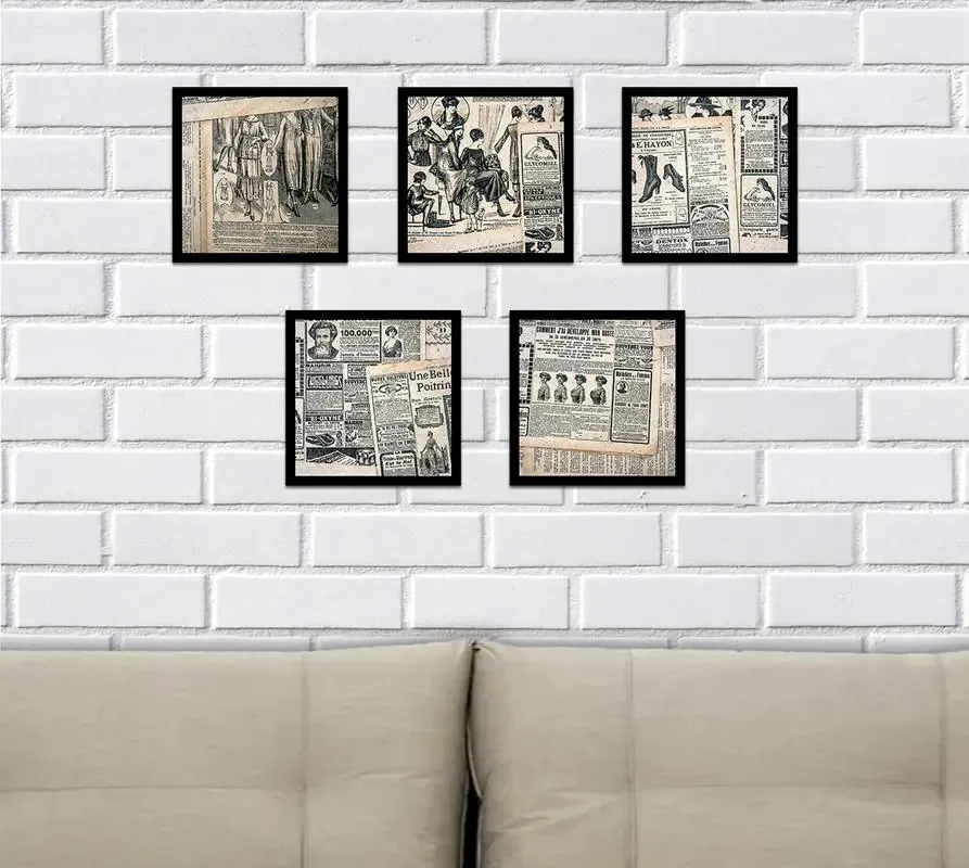 Quadro Decorativo 5 Jornal Retrô