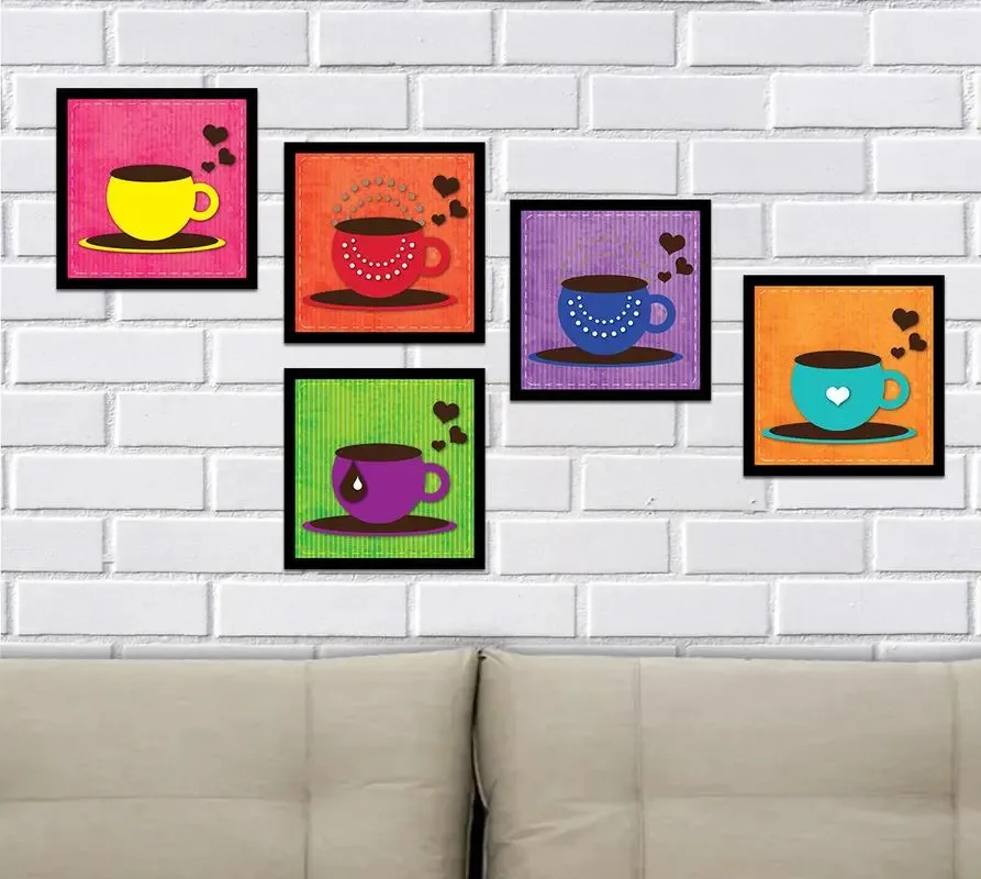 Quadro Decorativo 5 Mix Xicaras