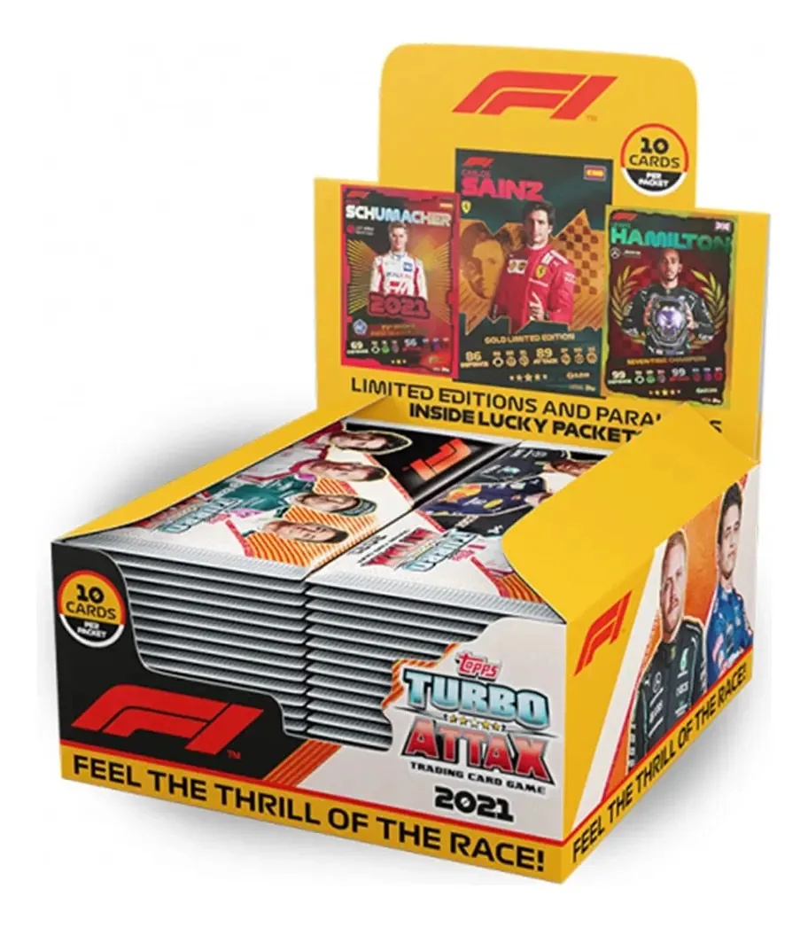 Cartões Topps F1 Turbo Attax - Caixa com 24 pacotes por caixa