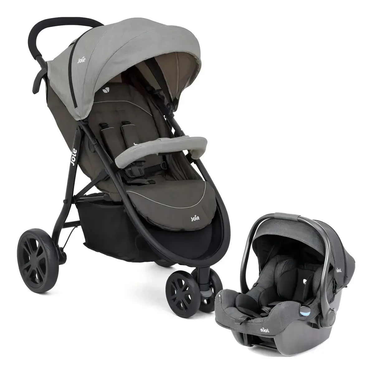 Carrinho de bebê 3 rodas travel system Joie Litetrax 3 travel system dark pewter