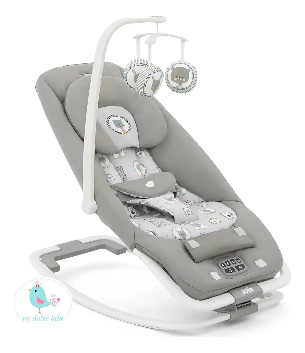 Cadeira de balanço Joie Dreamer B1207 Portrait Baby Cadeira vibratória cinza