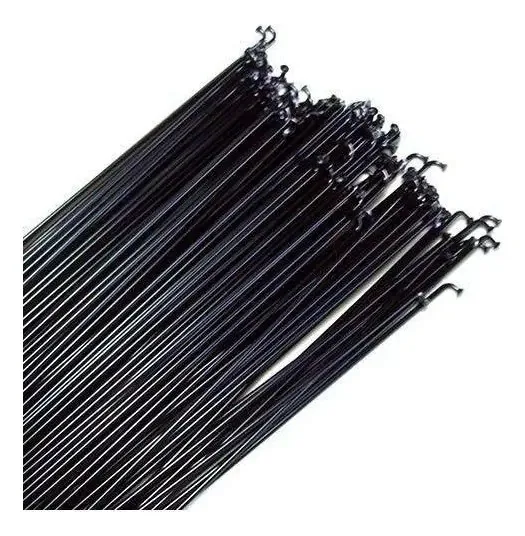 Jogo Raio Bike Aro 26 Aço Preto 260mm X 2mm 72 Raios 2 Rodas