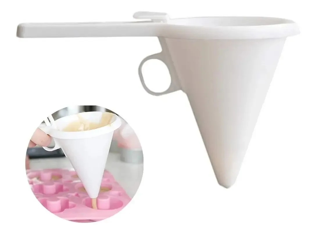Dispensador de funil de dosagem de creme de pastelaria branca