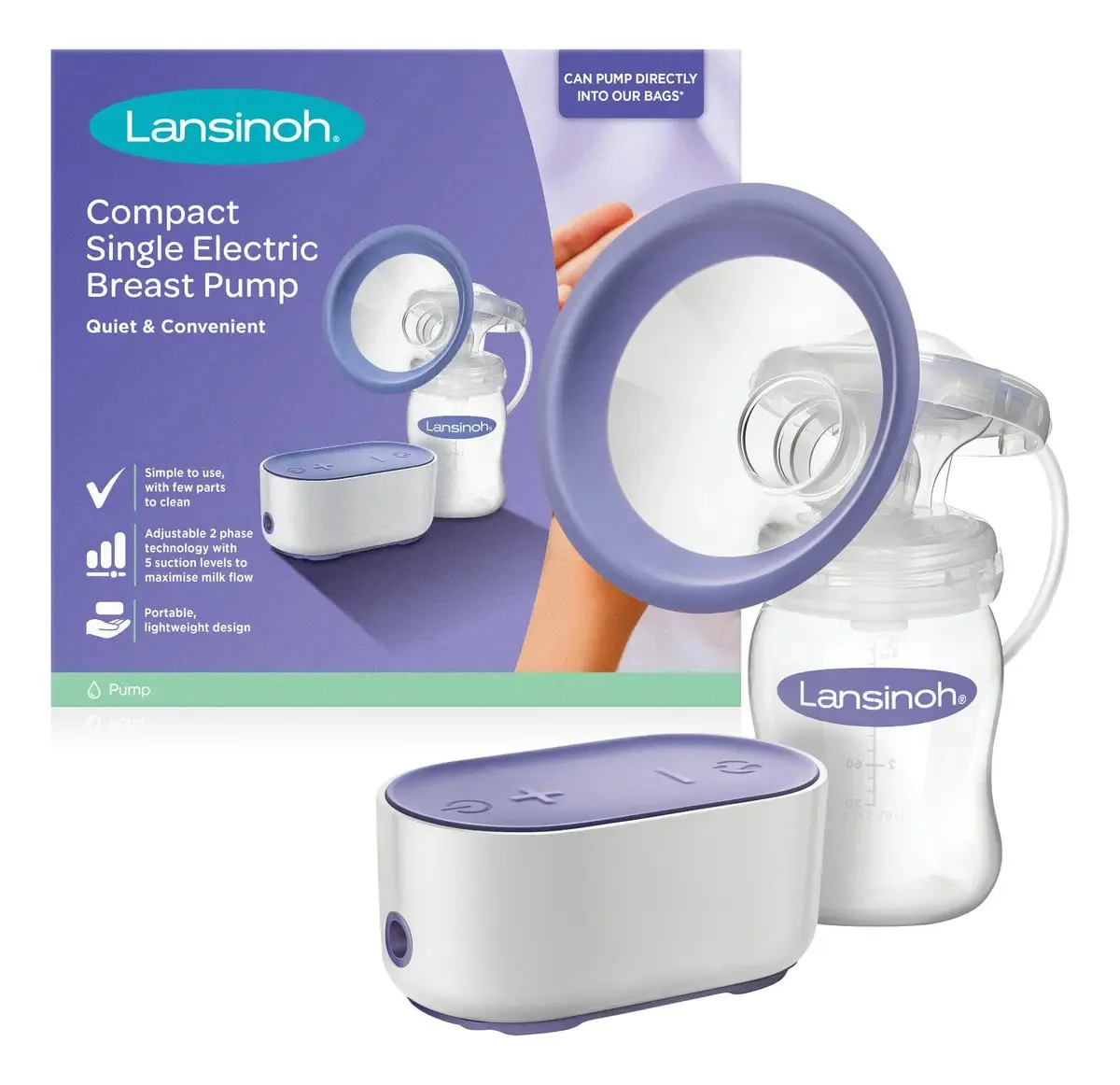 Bomba Tira-leite Elétrica Single Compact Lansinoh
