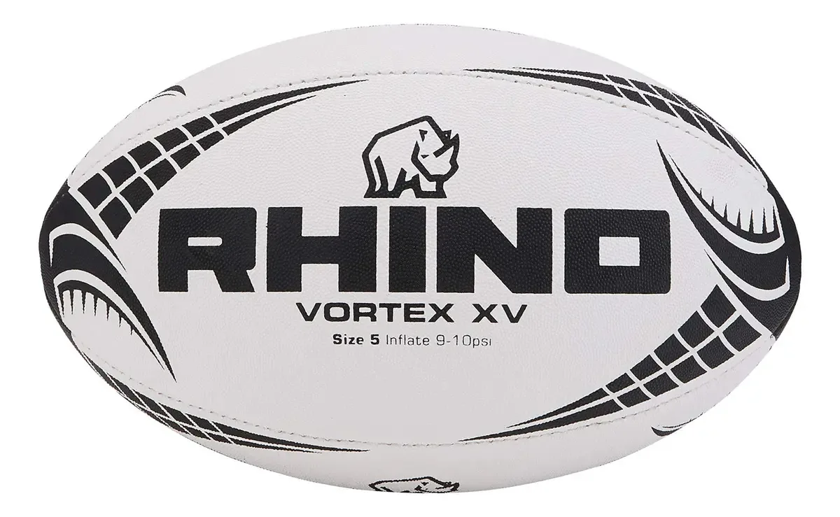 Bola de Rugby Unissex Rhino Vortex XV, Cor Branca, Tamanho 5