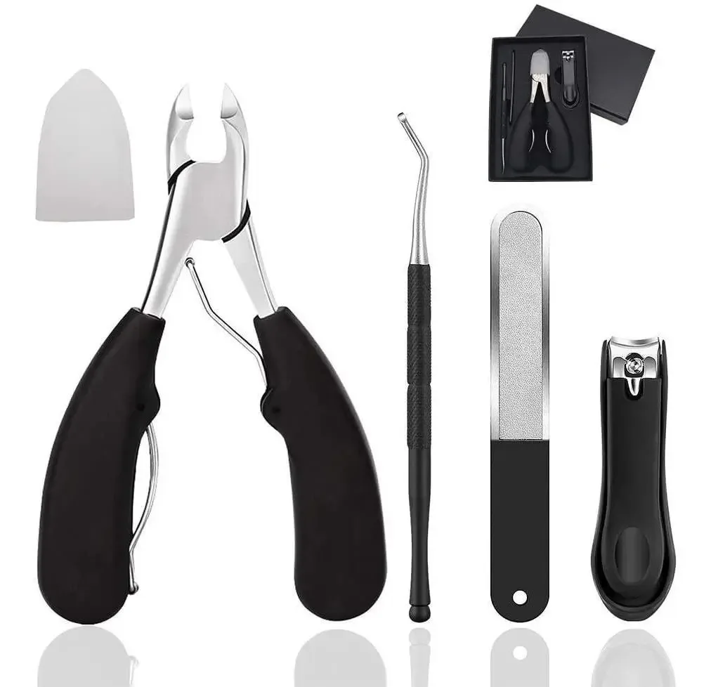 Kit de Cortadores de Unhas para Mãos e Pés em Aço Inoxidável