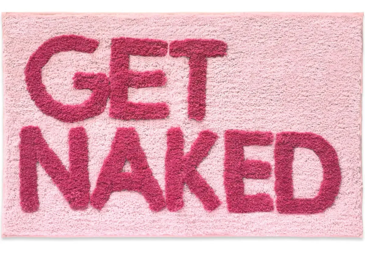 New Mungo Get Naked - Tapete de banho rosa, tapete de banho