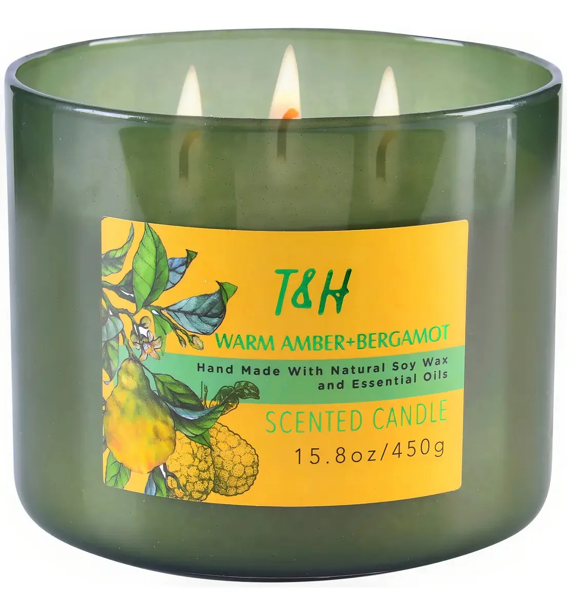 Velas grandes perfumadas de aromaterapia de 3 mechas para