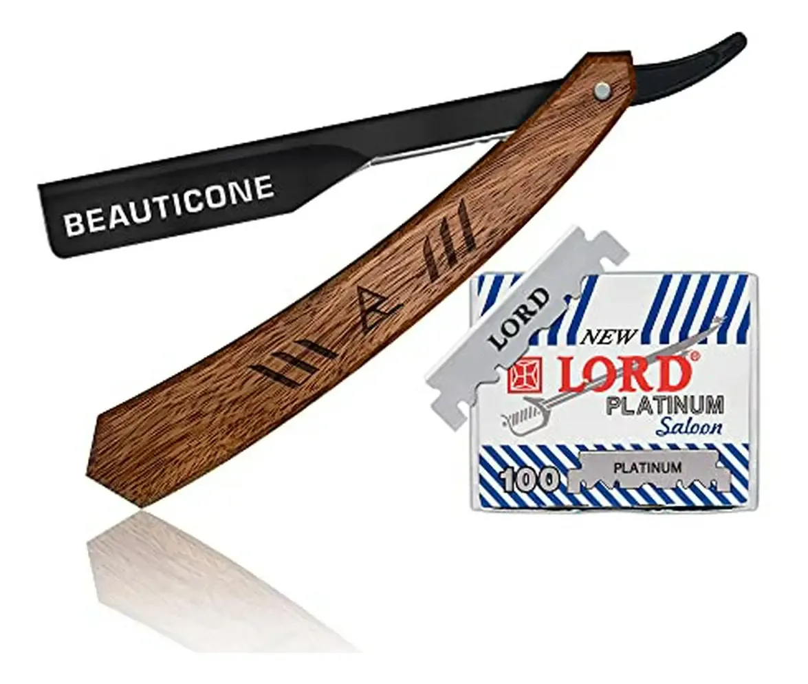 Lâmina de barbear Beauticone | Barbeiro de madeira profissional