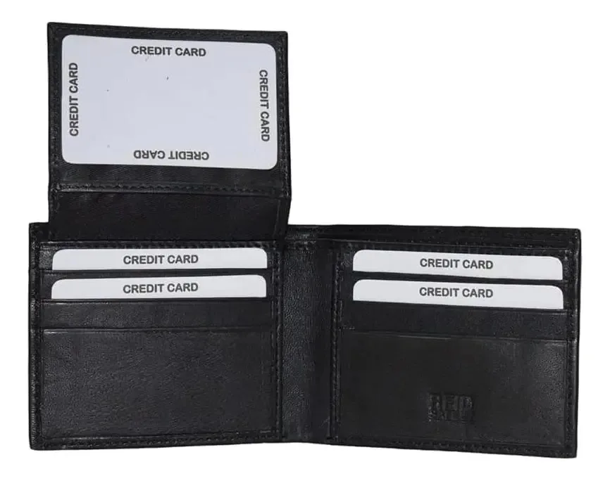 Adamonde 100% Rfid Bloqueando Carteiras De Couro Genuíno Par