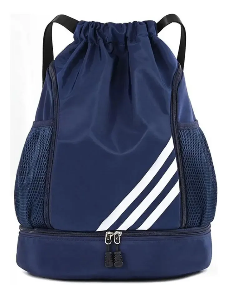 Mochila esportiva, mochila impermeável, mochila de futebol, mochilas esportivas, acessórios de futebol, mochilas infantis com design de tecido azul escuro Tecido Oxford