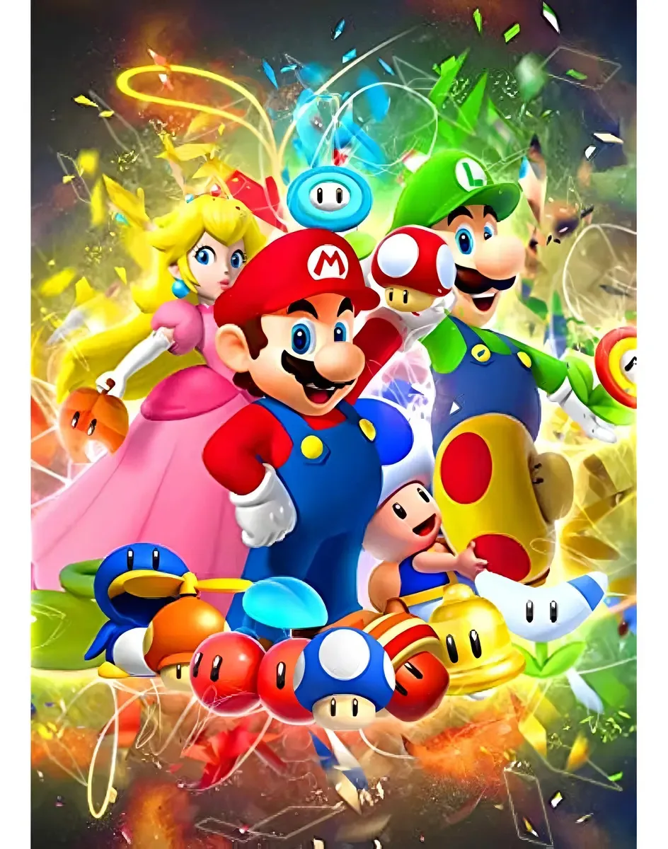 Kits de pintura de diamante 5d para adultos, Super Mario Diamond Art