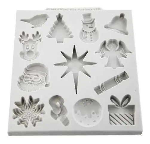 Molde De Silicone Natal Natalino 2 Confeitaria E Biscuit