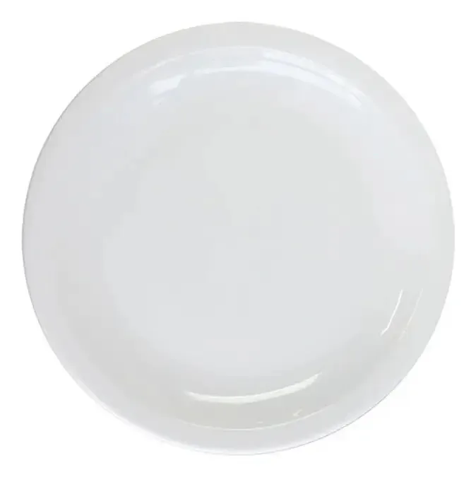 Conjunto X6 pratos planos de 25 cm de porcelana Linea 450 Germer White