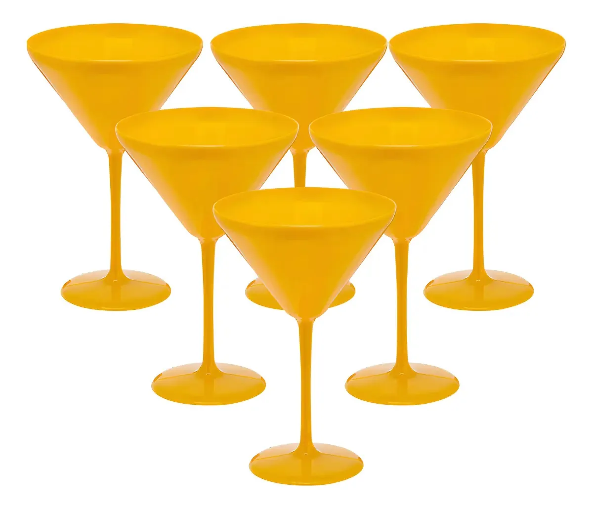Kit 6 Taças para Martini Acrílico Mostarda 350ml