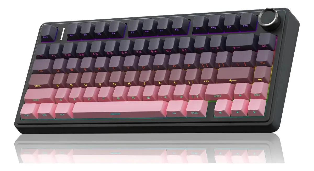 Teclado Bluetooth para jogos Teclado mecânico de sala de aula Cherry MX Brown Teclado mecânico QWERTY em inglês americano com luz RGB