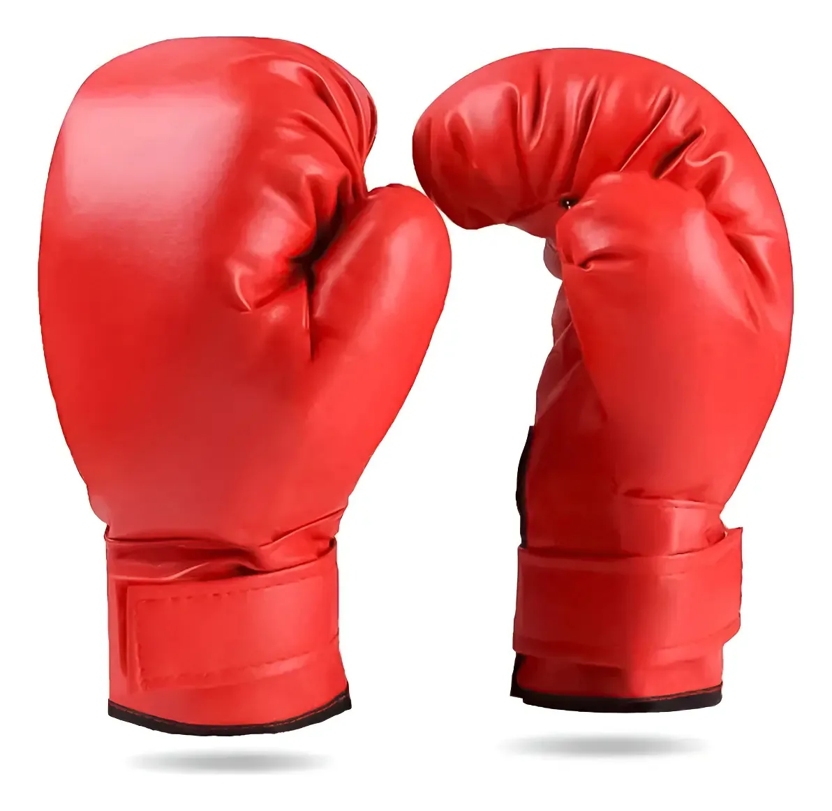 Luvas de boxe de artes marciais de couro sintético vermelho, tamanho 10 onças