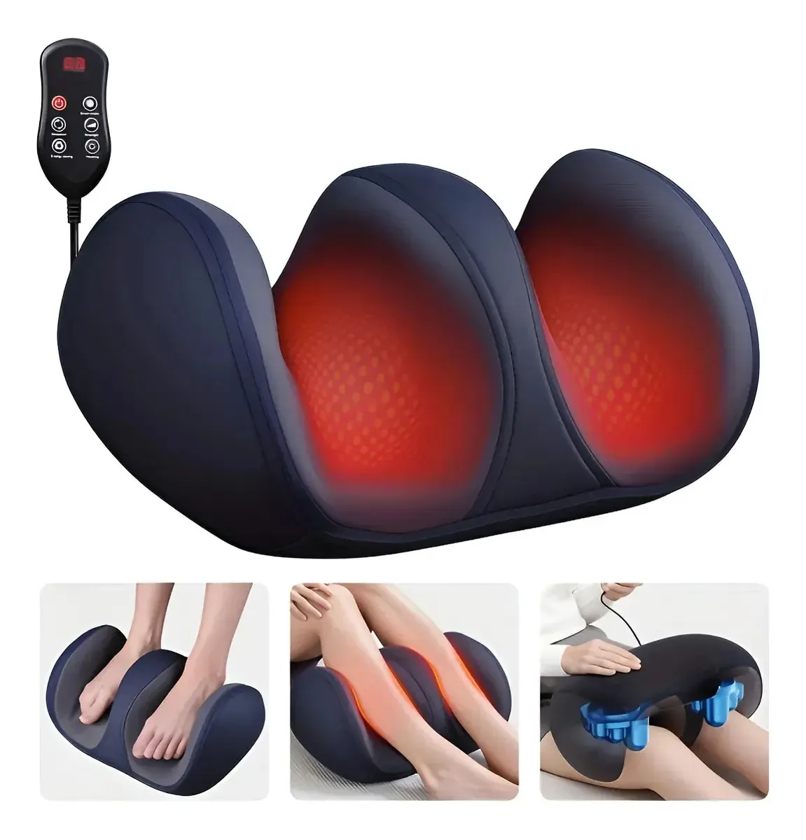 Massageador elétrico de pés Massageadores shiatsu caseiros com massageador térmico Pernas para braços e pés Massageadores elétricos Terapia infravermelha de pés de shiatsu Terapia automática de pernas