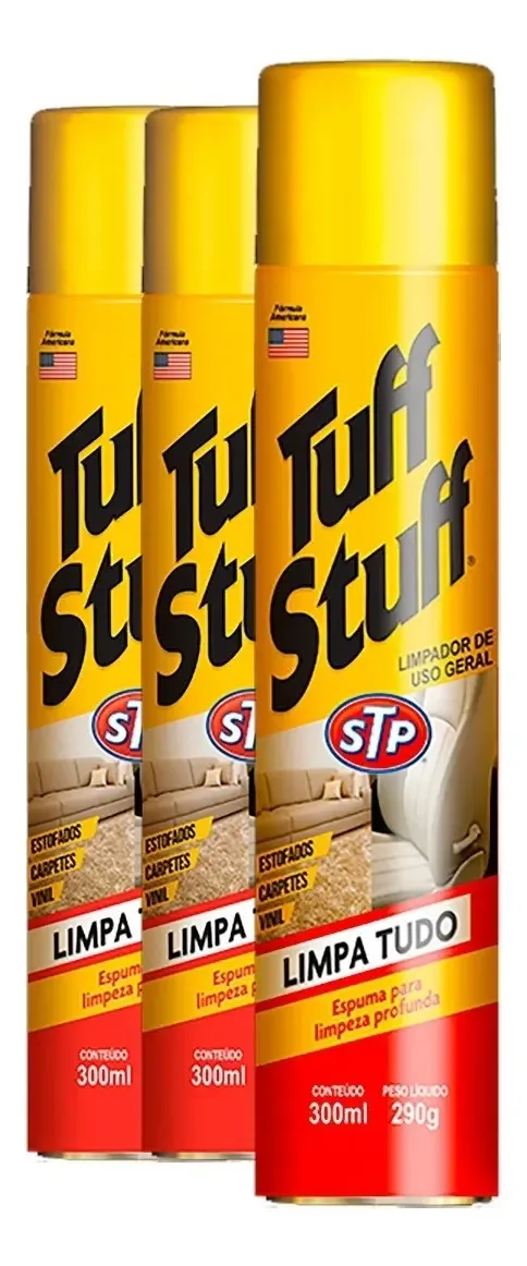 Kit 3 Tuff Stuff Espuma Limpeza Bancos Carpetes Painéis Tapetes
