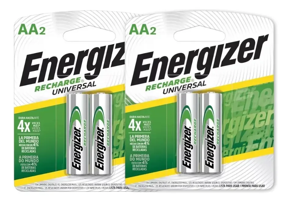 Kit Com 4 Pilhas Recarregáveis Energizer Aa 2000mah