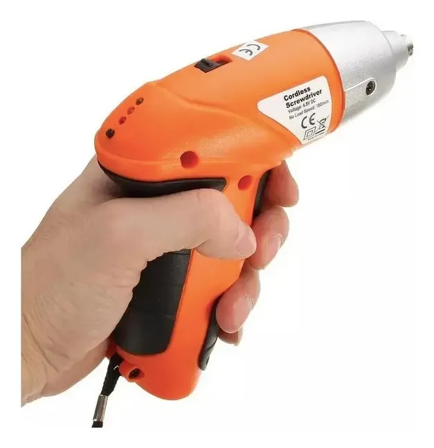 Chave de fenda sem fio recarregável Chave de fenda elétrica cor laranja