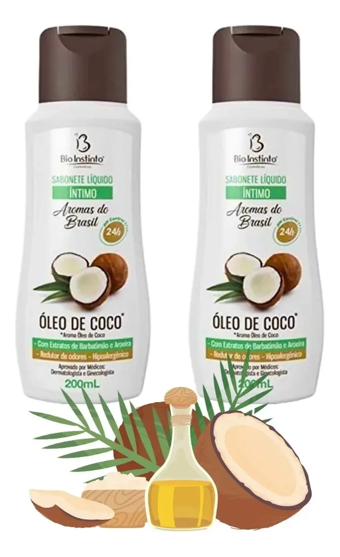 2 Sabonetes Íntimos Coco Ph Balanceado E Cuidado Suave