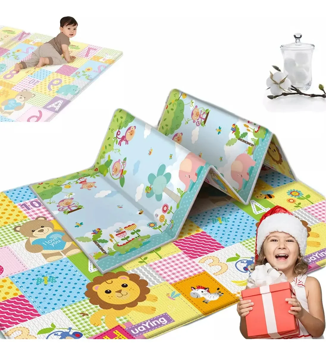 Tapete multiuso para jogos de segurança Baby Crawl 200x180cm
