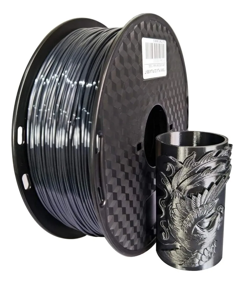 Filamento Pla preto sedoso para impressão 3D Fdm Black