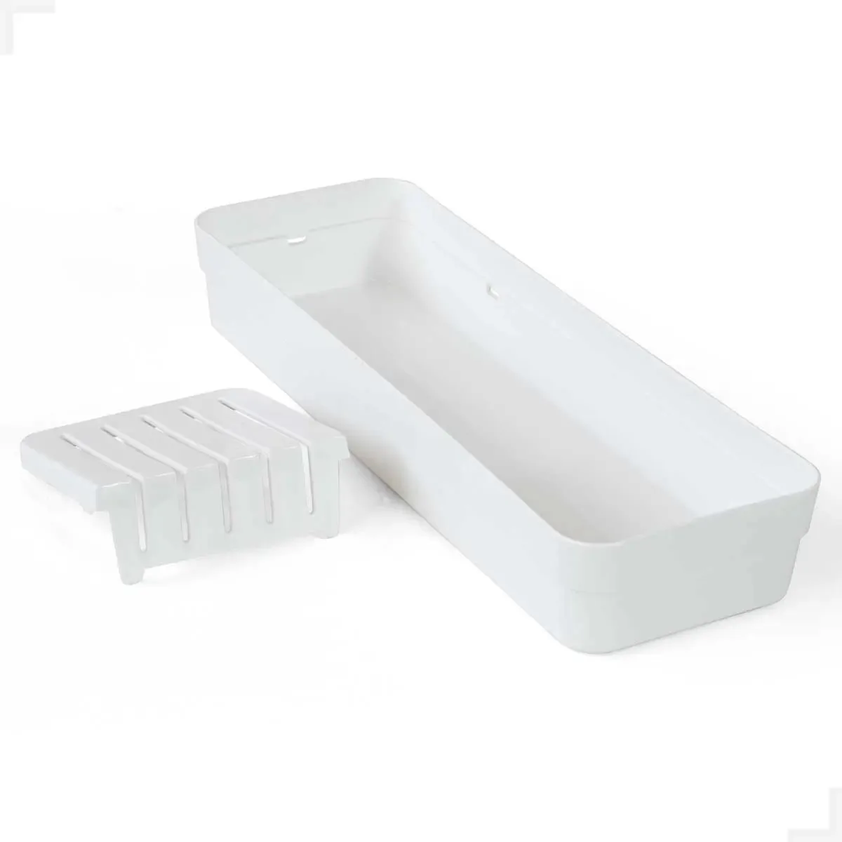 Kit Com 2 Organizadores Para Facas De Gaveta Brancos