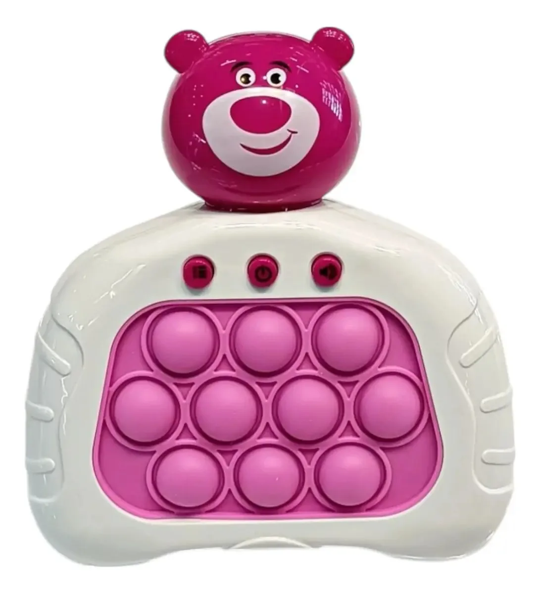 Brinquedo eletrônico de luz e som Pop It Fuchsia Bear Veoquiero