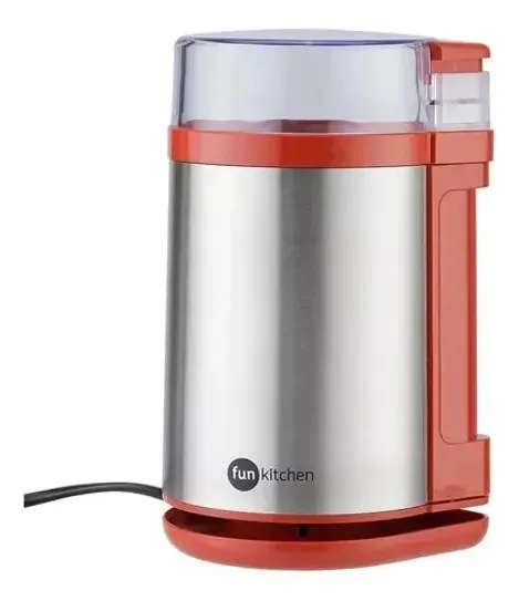 Moedor Café E Grãos Elétrico Inox Vermelho 127v Fun Kitchen