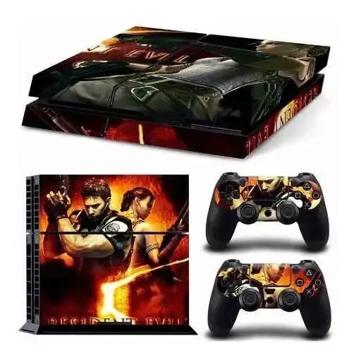 Adesivo Skin Ps4 - Resident Evil - Console E Controles 0093 Cor Branco