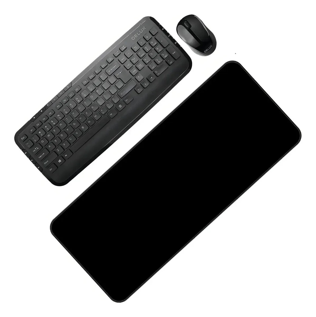 Teclado multimídia Combo Delux Slim + mouse + pad Mouse Xxl Mouse teclado preto preto