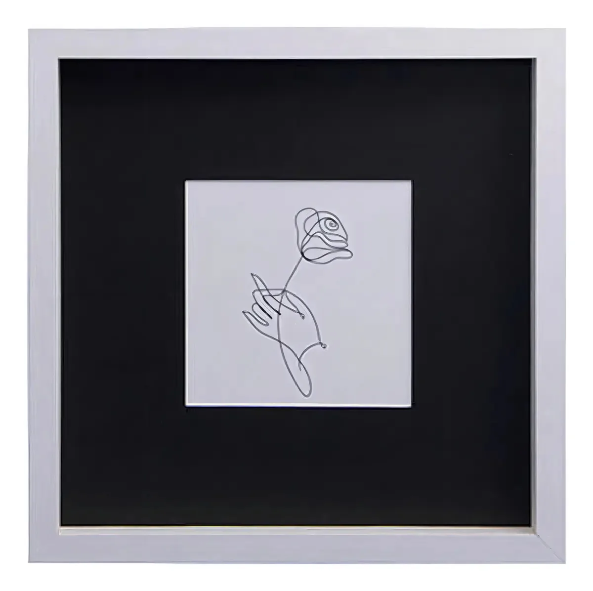 Porta-retratos decorativo Paspartu 10x10/20x20cm cor branca Md201