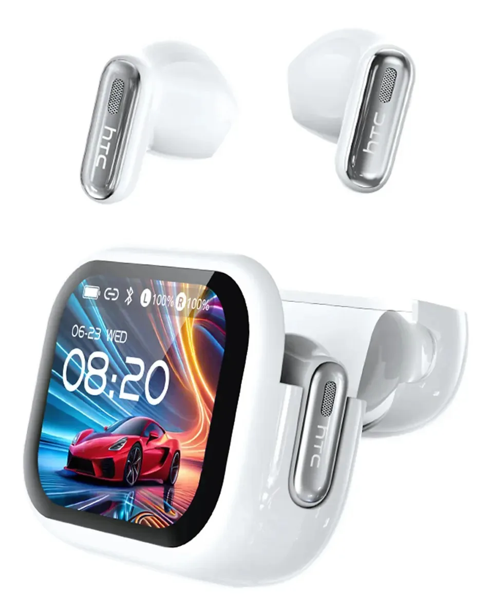 Fones de ouvido intra-auriculares sem fio Htc Ne68 Ai Fones de ouvido tradutores com tela de toque inteligente Bluetooth 6.0 Ipx5 à prova d'água com cancelamento de ruído Enc suporta mais de 135...