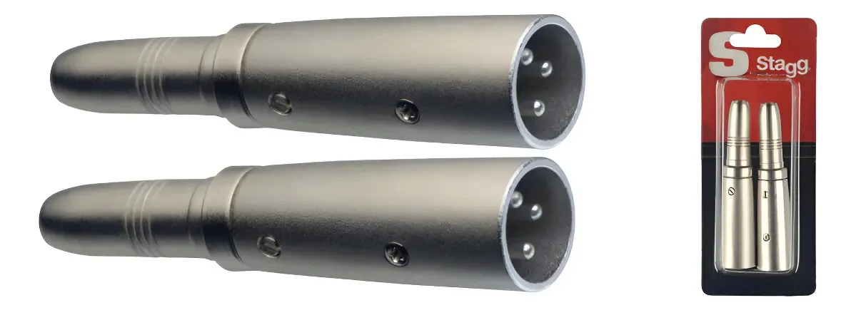 Adaptadores de conector estéreo XLR masculinos simétricos femininos/XLR de 2 estágios