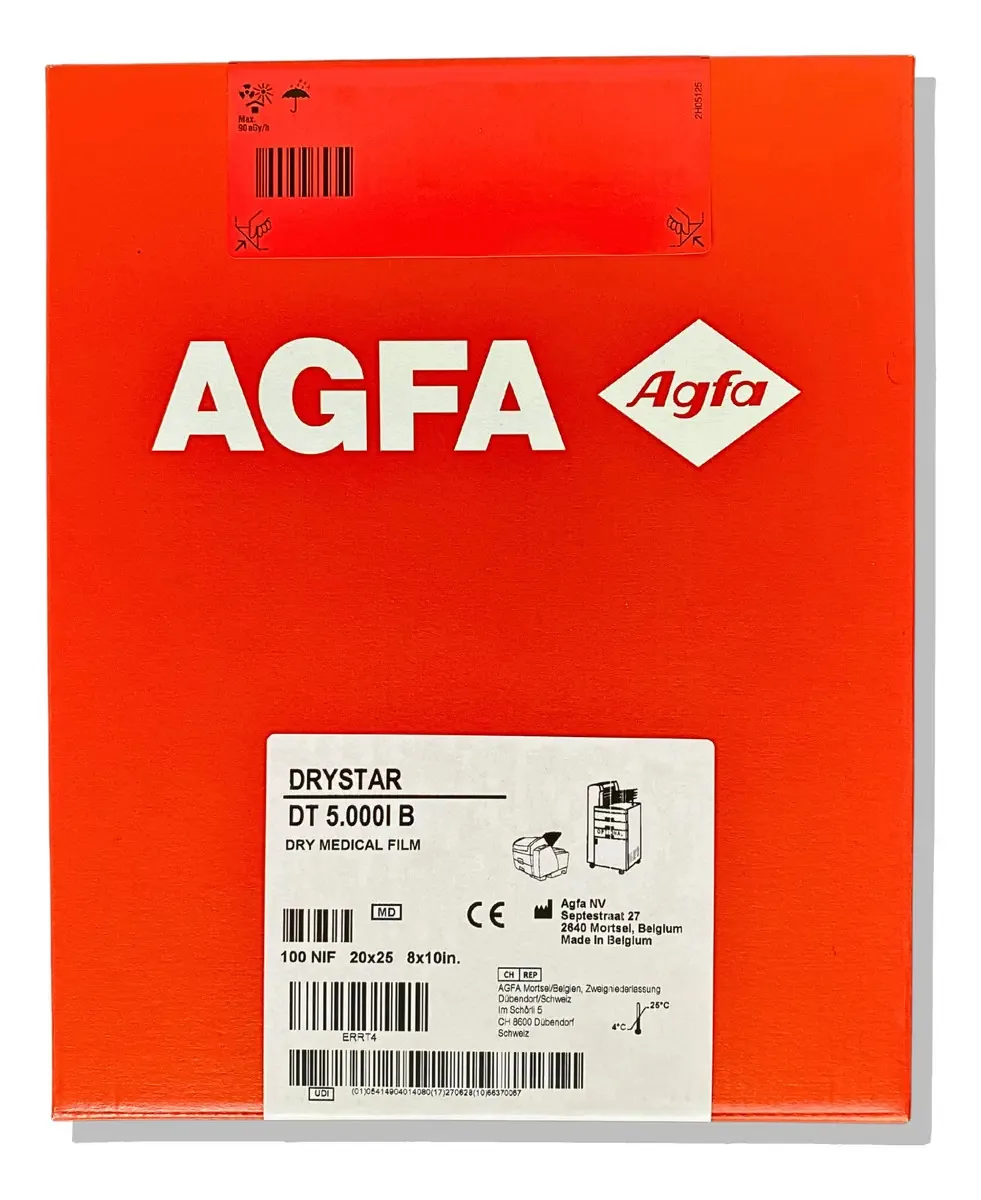 Papel de filme Agfa Drystar Dt5000 8x10. Caixa com 100 peças