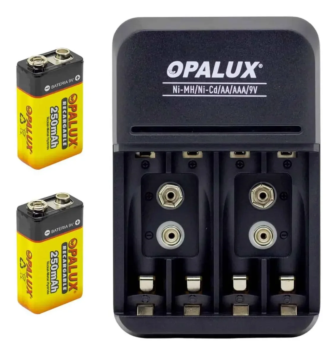Kit de carregador + 2 baterias recarregáveis Mihaba-BDD3 Opalux