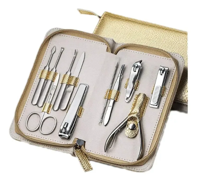 Nnr Conjunto de Manicure Cortadores de Unhas, 11 Peças de Aço Inoxidável para Manicure e Pedicure, Kit de Pedicure Cortador de Unhas para Homens Kit de Manicure Profissional Portátil