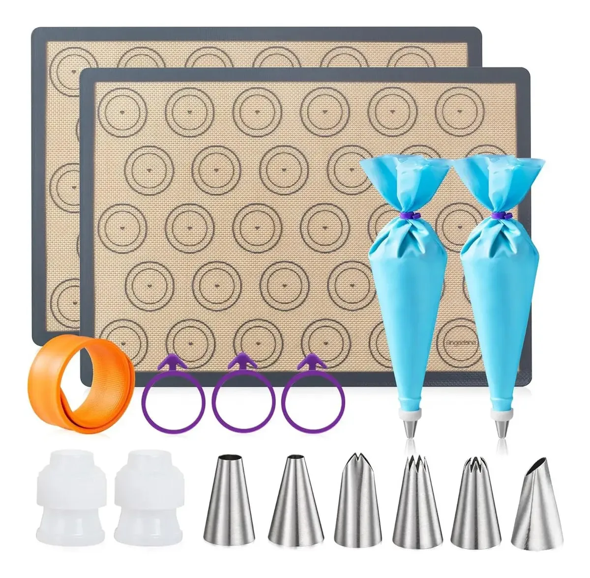 Conjunto de tapetes de cozimento de macarons de silicone