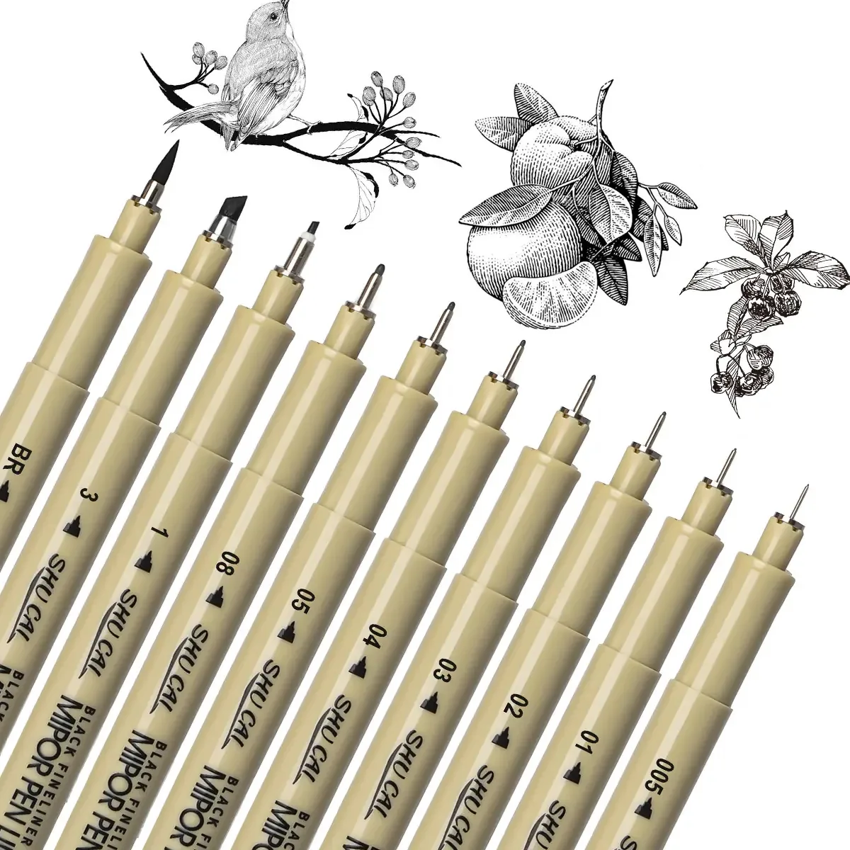 Canetas-tinteiro de 10 peças, canetas de caligrafia artística de ponta fina, canetas de desenho técnico, canetas para escrever