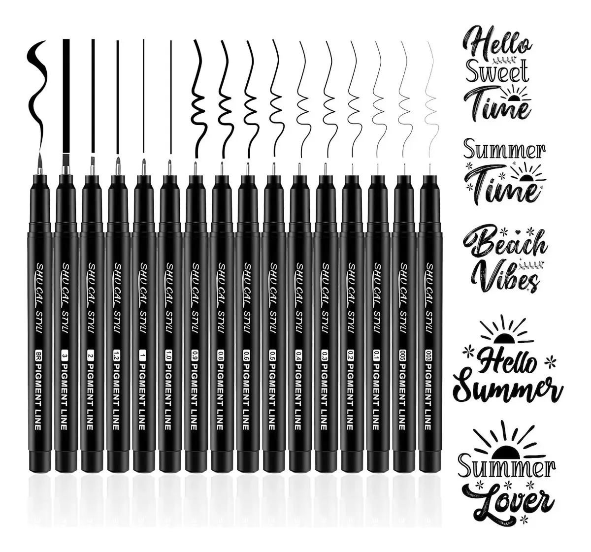 Canetas-tinteiro de 16 peças, canetas de caligrafia artística de ponta fina, canetas de desenho técnico, canetas para escrever, desenhar ou escrever