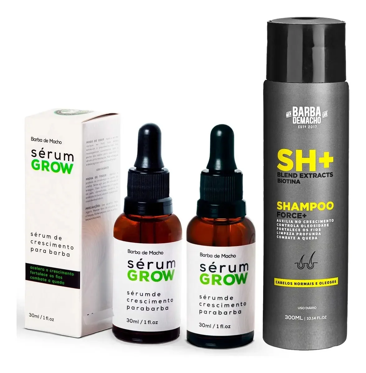 Kit Crescimento Cabelo Shampoo Force+ Antiqueda E Sérum Grow
